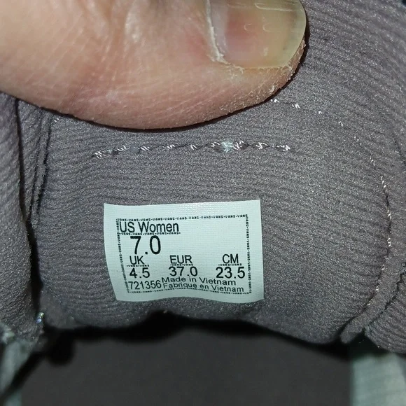 Vans Cherkerboard Pattern High Top Sneakers Dusty Lilac & White ■ Women's Size 7 - Picture 11 of 13